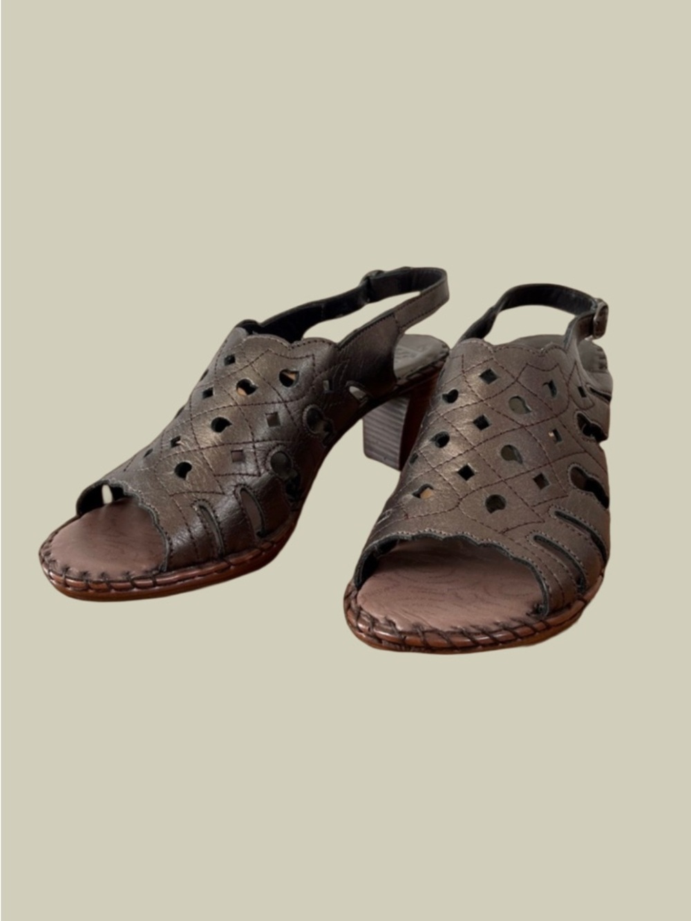 Metallic Brown Cutout Heels